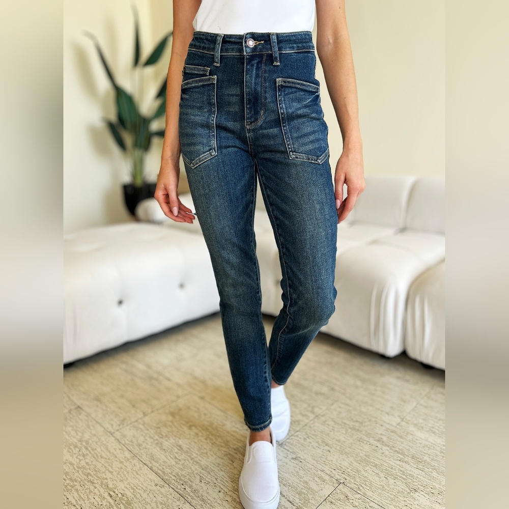 Judy Blue High Rise Dark Blue Stretch Jeans - Picture 13 of 16